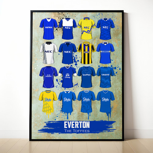 Everton painted shirt framed - painted,