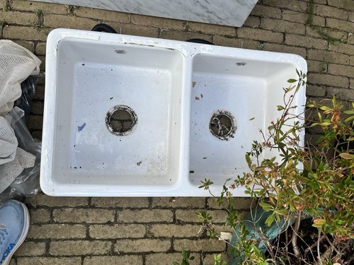 Reclaimed sink double bowl - reclaimed,
