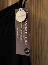 M&S Cool Comfort Black Full Slip Reversible Size 16 Length 19” NEW With Tags
