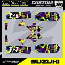 SUZUKI LT50 QUAD 84-99 GRAPHICS DECAL STICKER KIT LAZR BLACK/YELLOW-F