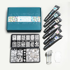Nail Gel Stamping Kit Gel Print Nail Art Templates Stencils Painting Tools