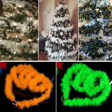 Feather Boa Party Christmas Tree Decoration Strip Xmas Ribbon Garlands 2M