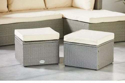 Rattan effect stools garden - rattan, stools,