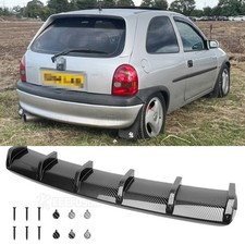For Vauxhall Corsa VXR ABS Carbon Fiber 6 Fins Rear Diffuser Bumper Spoiler Lip