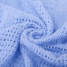 Blue Cellular Blanket Cotton Soft Cozy Pram/Trave Cot/CotBed/Single/Double/King.