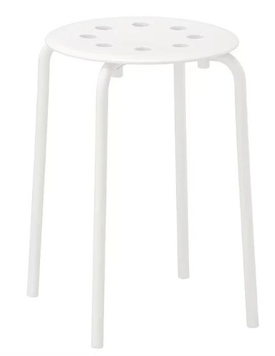 White stackable plastic stool - stackable,