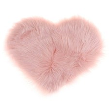 Heart Shaped Carpet Faux Fur Plush Area Rug, Living Room Bedroom Decor Non-Slip