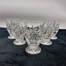 Cut Crystal Whiskey Juice Barrel Tumblers Glasses x5 11.5cm Height 250ml
