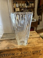 Vintage Large & Heavy French Art Deco Clear Glass Vase - Great!