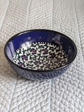 Hand Painted Karanfil Clove Flowers Decor Turkish Iznik Pottery Ceramic Bowl 5"
