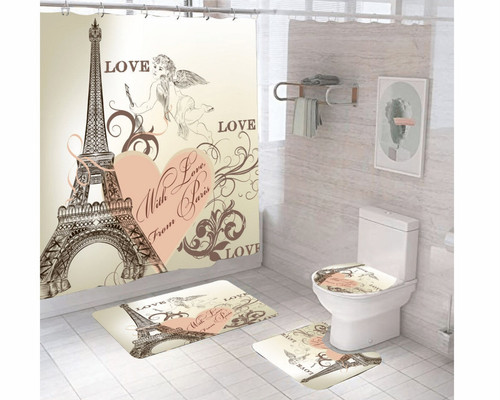 Bathroom set shower - bathroom, curtain