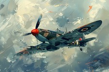 Spitfire Style Aircraft Canvas Picture Print Wall Art