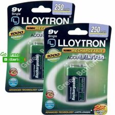 Lloytron 9V PP3 Rechargeable Battery 250 mAh NiMH 6LR6 B018 x2