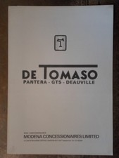 DE TOMASO RANGE orig 1973 UK Mkt Sales Brochure - Pantera GTS Deauville