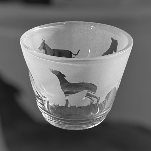 Whippet gift rustic glass - -,