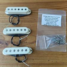 Vintage 2002 Squier By Fender Strat Single Coil Pickup Set Inset Ceramic 4k #54