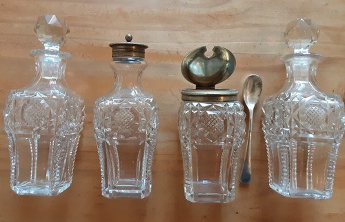 Antique edwardian glass cruet - antique,