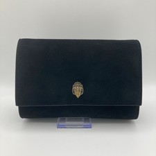 Kurt Geiger London Clutch Bag Black Suede Crystal Eagle Head Shoulder Handbag