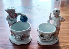 Pair Antique Conta & Boehme German Porcelain Figures – Boy & Girl Spill Vase Exc