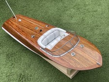 Equipage Riviera 80 Electric Powered Wooden 32” Speed Boat & Remote Control 