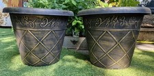 PAIR  2  -  XXL   LARGE 46CM BRONZE  Colour Tree Plant Pot Garden Flower Planter