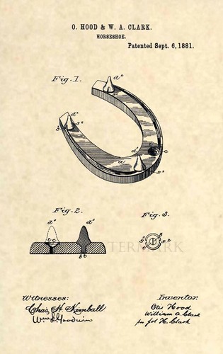 Official horseshoe patent - official, us