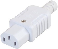 Plug rewireable iec - plug, white