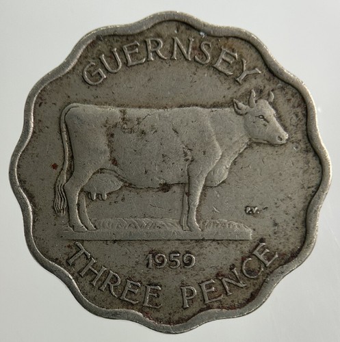1959 guernsey three - 1959, three-pence