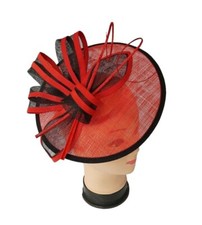 Women's Fascinator Large Round Headband and Clip Hat Wedding Race Royal Ascot