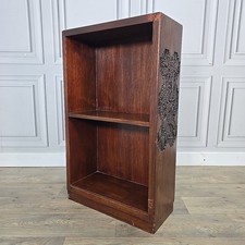 Retro Vintage Solid Wood Bookcase Shelves - Carved Oriental Chinese Asian Style