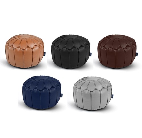 Faux leather round moroccan - round,