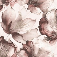 Muriva Elysian Floral Pink Wallpaper 212504 - Metallic Large Flower