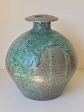 Trevor Corser Leach Pottery Large Stoneware Bottle Vase with Flared Rim