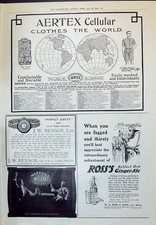 Old 1910 Aertex Cellular Clothes Ross Belfast Ginger Ale Benson Whisk 20th