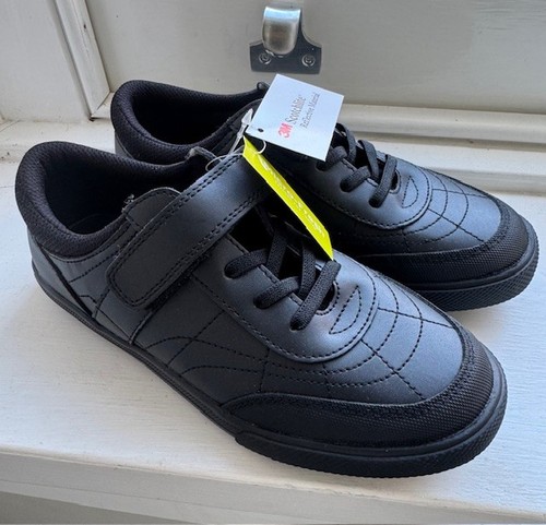 Boys black shoes school smart - black,