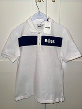 hugo boss white boys polo top