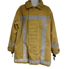 Firemans Jacket Brown Fire Service Fighters Coat Rescue Uniform XL Tunic Grade B