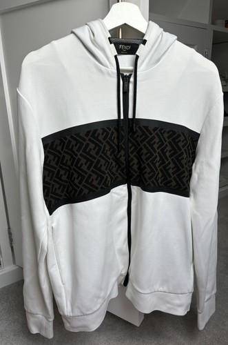 Mens white fendi zip jacket - white,
