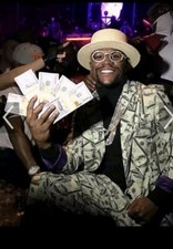 Money Mayweather Mens Player Pimp US 100 Dollar Bill Mens Suit
