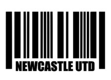 BARCODE NEWCASTLE UTD MAGPIES GEORDIE VINYL DECAL - CAR LAPTOP WALL WINDOW