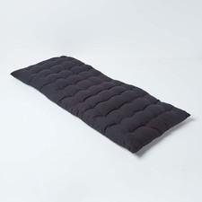 Black Garden Bench Cushion 2-Seater 108cm Thick Cotton Seat Pad Indoor Outdoor