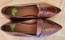 Brown Patent Loafers Shoes Size  7 New .. Mod. Scooter. Northern Soul