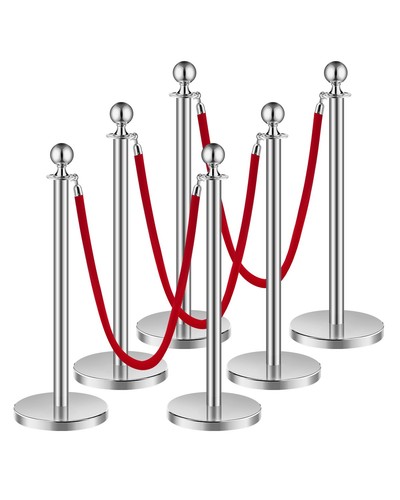 Stanchions and velvet ropes - and,