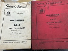 McCormick International Harvester S4 1-2 Tractor Mower Owners/ Parts  Manuals