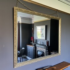 Gilt Framed Bevelled Mirror Large 133cm x 103 cm Vintage Excellent Condition