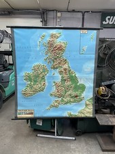 vintage school wall map Relieftechnik