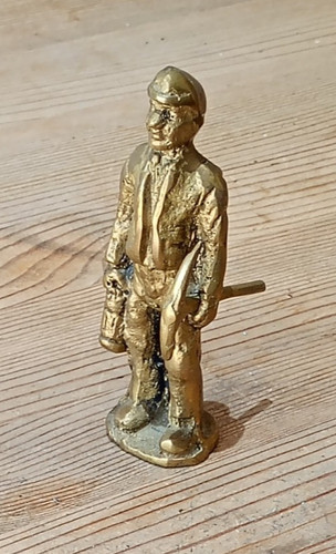 Brass figure coal miner - figure, a
