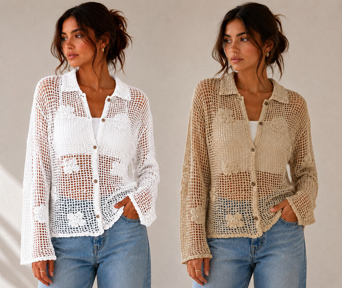 Women open knit cardigan - women's,