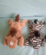 TY Beanie Babies Collection Derby Horse and Ziggy Zebra Handmade Soft Toy Set 2