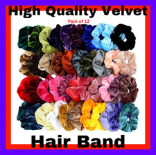 12 PACK HAIR SCRUNCHIES VELVET